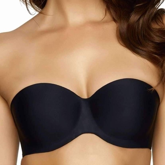 FELINA Strapless Bra Black Hint of Skin 6202 Underwire Support Push Up Padding - Picture 2 of 6